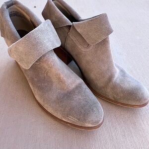 bp Suede Fold-Over Ankle Booties in Taupe